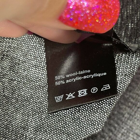 Crea Concept Sweater Dolman Turtleneck Split Front Grey Size 38 US M Wool Blend - Picture 6 of 6